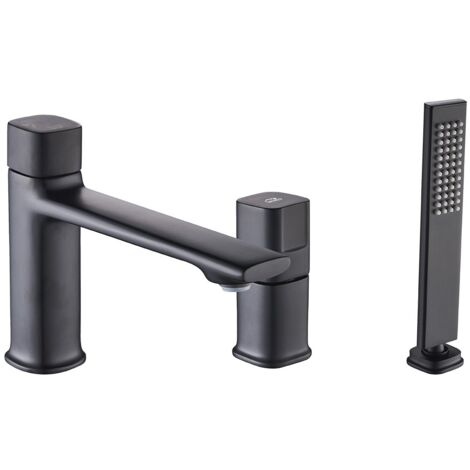 Mitigeur de baignoire sur pied 3 trous LAVEO Tores, noir