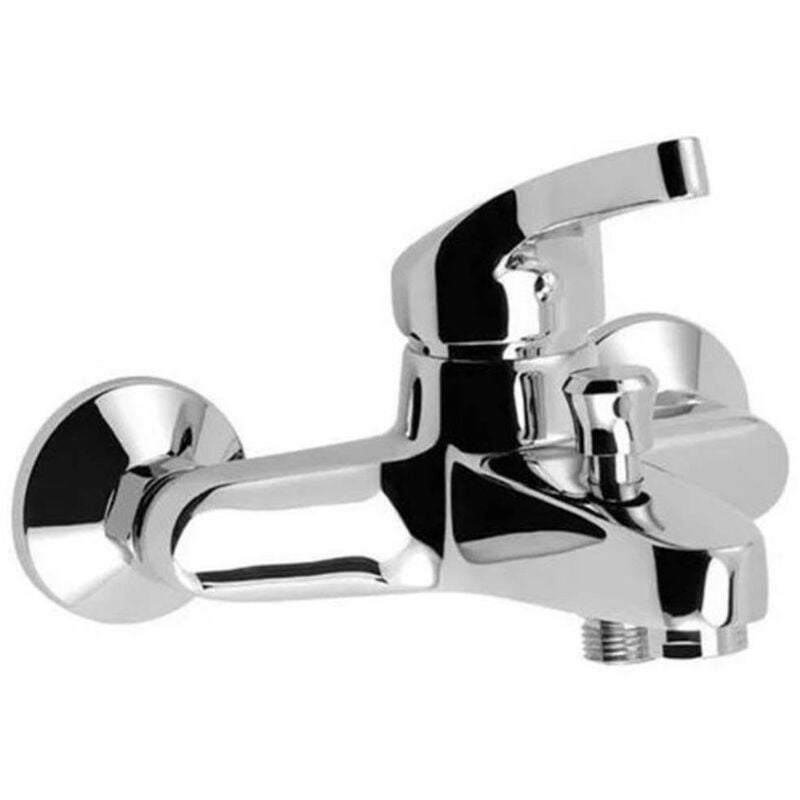 Mitigeur de bain douche chromé avec limiteur de débit robinet de baignoire monocommande