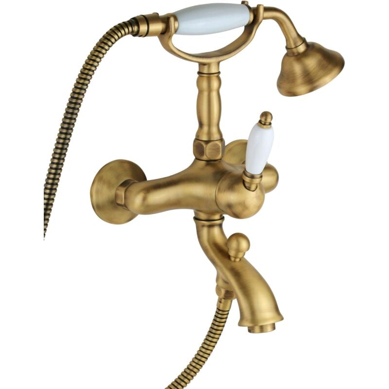 Mitigeur de bain extérieur de couleur bronze antique avec ensemble de douche Gattoni Orta 2710/27VB.OLD Bronze