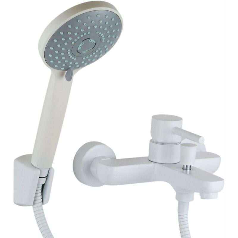 Mitigeur de bain externe de couleur blanc mat Pollini Jessy mxvamcmmcbo Blanc mat