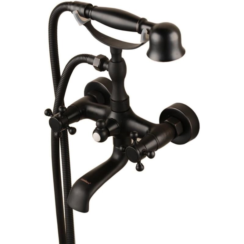 Mitigeur de bain traditionnel Robinet ,Robinet de baignoire mural,mitigeur de bain à trois poignées en bronze huilé