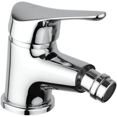 Mitigeur de bidet chrome – Monotrou avec vidage 1'1/4 – Laiton de haute qualité – Design raffiné et lignes sinueuses – Piralla