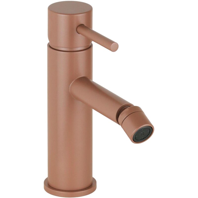 Mitigeur de bidet modèle rond de couleur rose métallisé Pollini Jessy Color MXBIMCMMCA3 Rose Métallisé