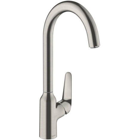 mitigeur de cuisine 220, 1 jet aspect acier inox