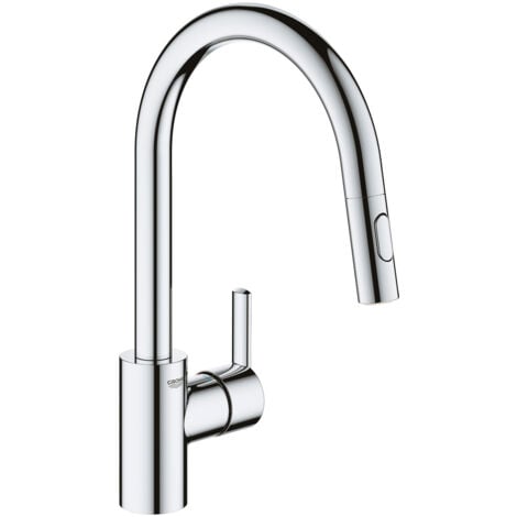 Mitigeur de cuisine bec haut GROHE QUICKFIX monocommande avec douchette extractible 2 jets