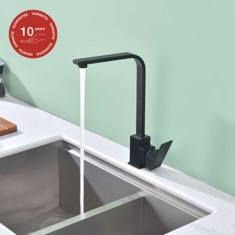 Mitigeur de cuisine bec haut SKY BATH noir mat PVD Inox S304 série CROSS