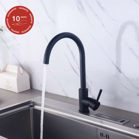 Mitigeur de cuisine bec haut SKY BATH noir mat PVD Inox S304 série ORIGIN