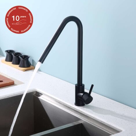 Mitigeur de cuisine bec haut SKY BATH noir mat PVD Inox S304 série TALENT