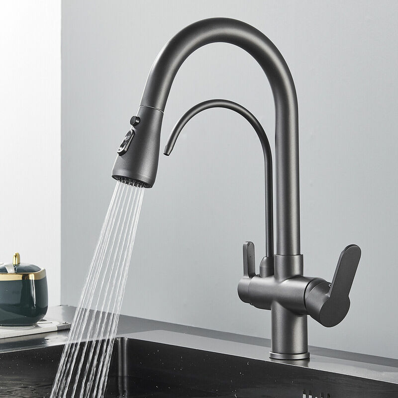 Mitigeur de Cuisine Douchette avec de l'eau pure 3 Modes – Robinet Mitigeur Cuisine Rotatif à 360° – Froid & Chaud Disponible