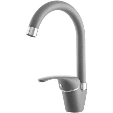 Mitigeur de Cuisine Évier Granitan Rio Gris avec Bec Pivotant 360° et Accessoires