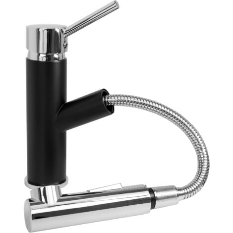 Mitigeur de cuisine Granitan Cado noir avec douchette extractible - design moderne et fonctionnel