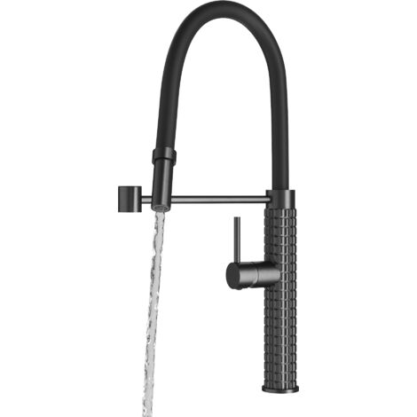 Mitigeur de cuisine Granitan Fano gris gun avec bec flexible et design innovant