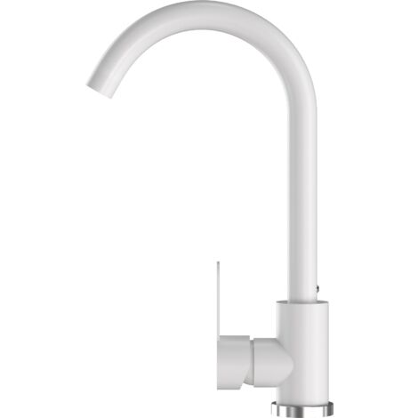 Mitigeur de Cuisine Granitan Prestige Blanc avec Bec Pivotant 360° et Tête Céramique