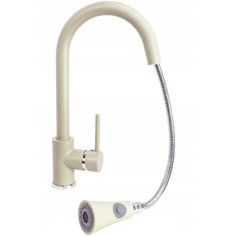Mitigeur de cuisine Granitan Snake avec bec rétractable Beige 1 pièce