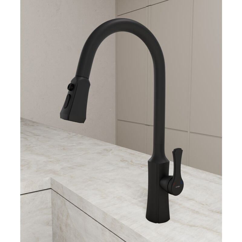 Kroos ® - Robinet mitigeur évier Noir cuivré - Beata