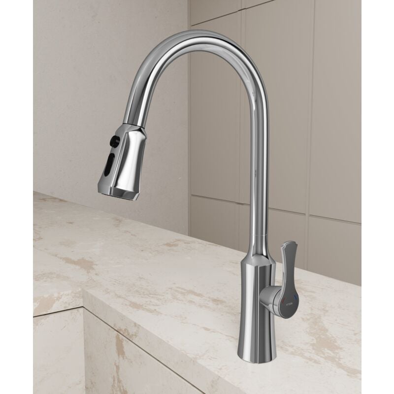 Kroos ® - Robinet mitigeur évier Chromé - Beata