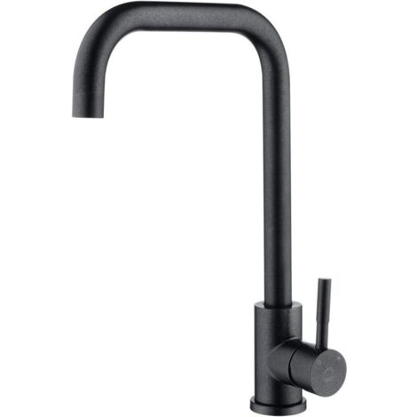 Mitigeur de cuisine Mitigeur d'Evier I Noir I Acier inoxydable