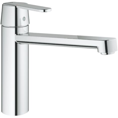 Mitigeur de cuisine monocommande chromé – Bec tube pivotant 140° – GROHE SilkMove 35mm – Montage rapide sur plage