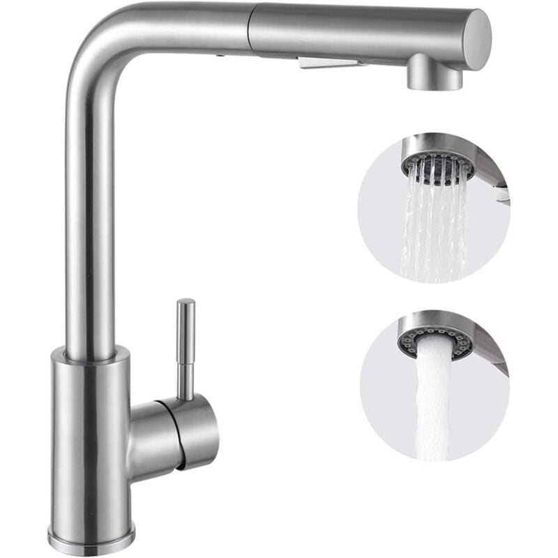 Ikodm - Mitigeur de Cuisine Pivotant à 360 ° avec Douchette Extractible, Robinet de Cuisine 2 Modes de Pulvérisation, Mitigeur évier de Cuisine en