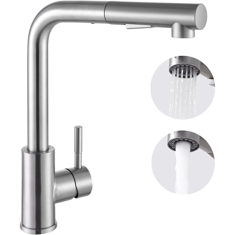 Rapanda - Mitigeur de Cuisine Pivotant à 360 ° avec Douchette Extractible, Robinet de Cuisine 2 Modes de Pulvérisation, Mitigeur évier de Cuisine en