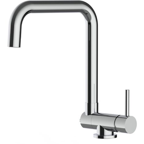 Mitigeur de cuisine rabattable 4,5 cm – Bec pivotant 360° – Laiton chromé – Fixation FIX & LOCK – Mousseur anticalcaire – Vizio