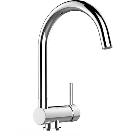 Mitigeur de cuisine rabattable 60mm – Bec pivotant 360° – Cartouche céramique Ø 35mm – Chromé pour évier sous fenêtre – Vizio