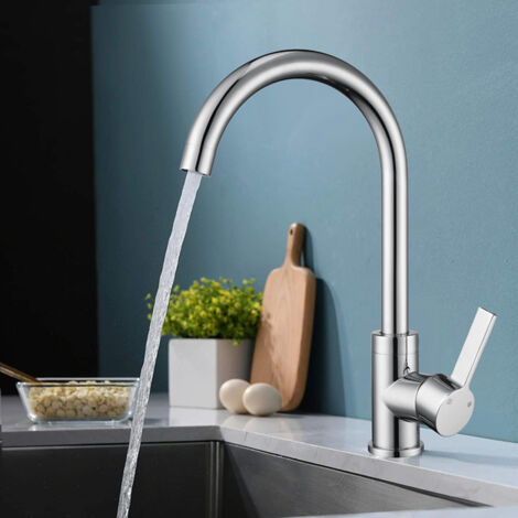 Mitigeur de Cuisine Robinet de Cuisine 360° Rotatif Robinet Mitigeur d'Evier en Cuivre Durable Chromé