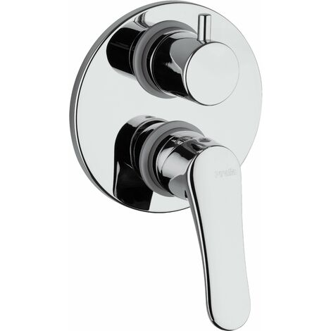Mitigeur de douche 2 voies à encastrer avec inverseur rotatif Piralla Attila 0AT00400A22  Chromé