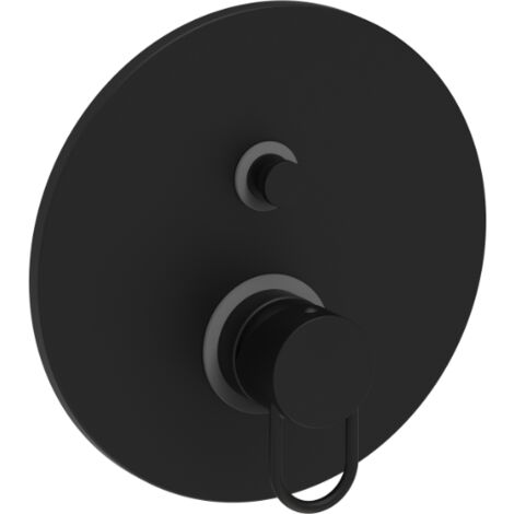 Mitigeur de douche à encastrer 2 voies avec poignée anneau noir mat Paffoni Joker JK015NO  Noir mat - 2 sorties