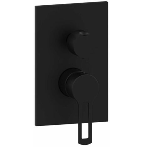 Mitigeur de douche à encastrer 3 sorties de couleur noir mat Paffoni Ringo RIN019NO  Noir mat - RINGO - 3 sortie - acier inoxydable