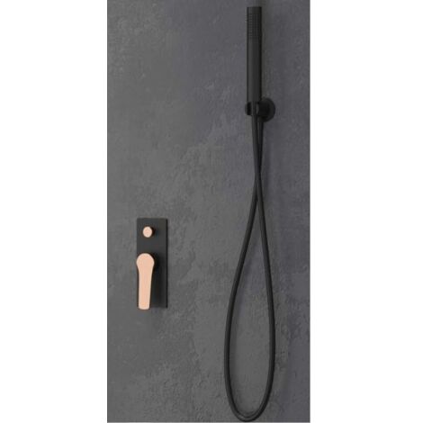 Mitigeur de douche à encastrer ANDARE avec inverseur-Chrome noir et rose gold---Chrome noir et rose gold