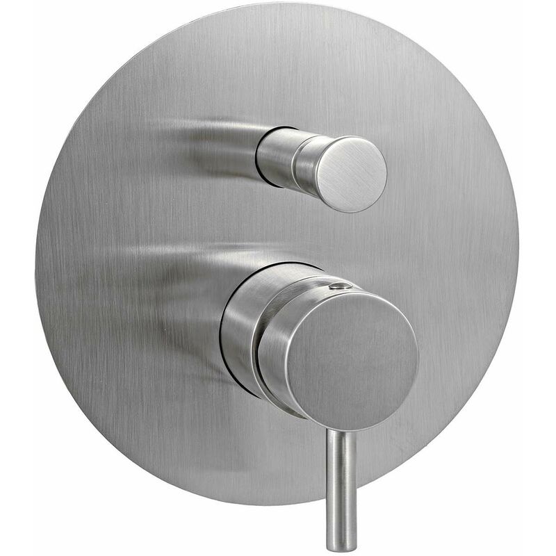 Mitigeur de douche à encastrer 2 sorties couleur acier brossé Paffoni light LIG015ST 2 sorties - Steel Looking