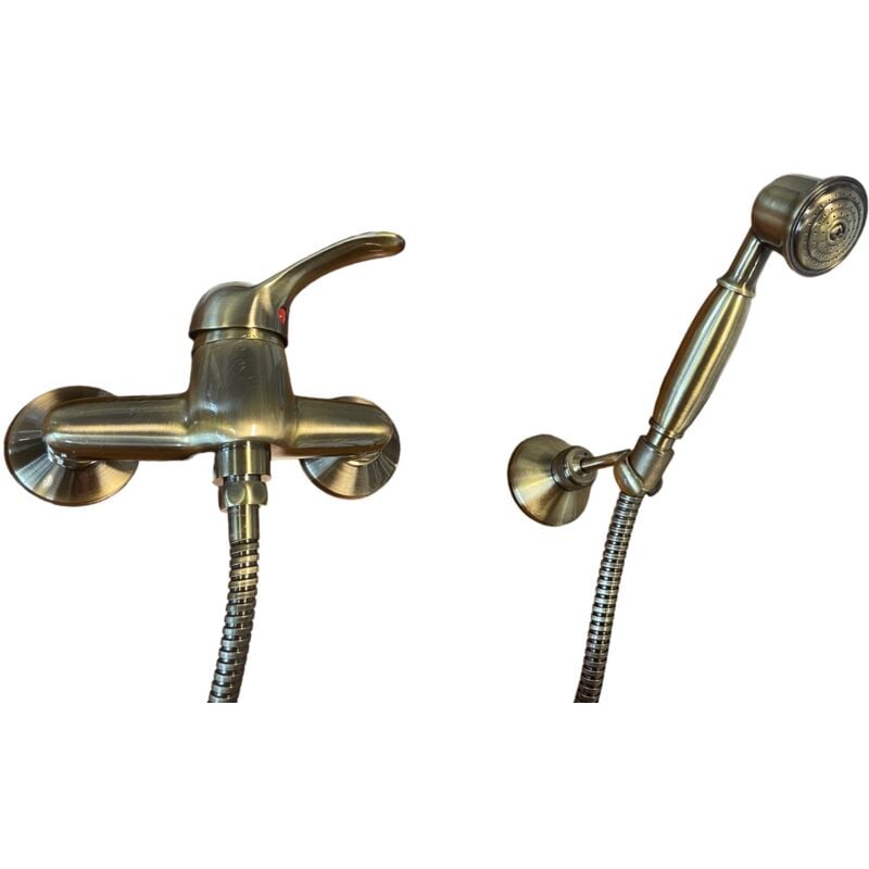 Mitigeur de douche, bronzé, complet, en laiton