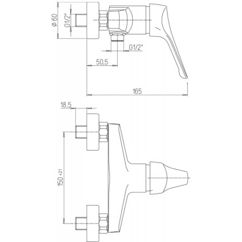 Mitigeur de douche Dilos entraxe 150 mm chromé - PAINI