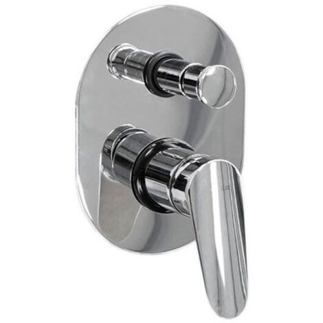 Mitigeur de douche encastré 130x170 mm avec déviateur en laiton chromé - Nobili Hof