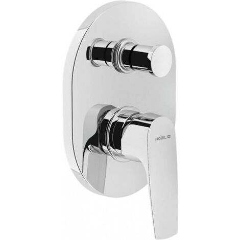 Mitigeur de douche encastré monocommande 170 mm à deux voies en laiton chromé - Nobili
