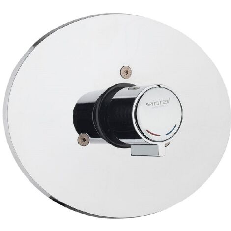 Mitigeur de douche encastré temporisé 15 sec avec bouton anti-blocage MINIMAL Série Idral 08542F Chromé - Laiton