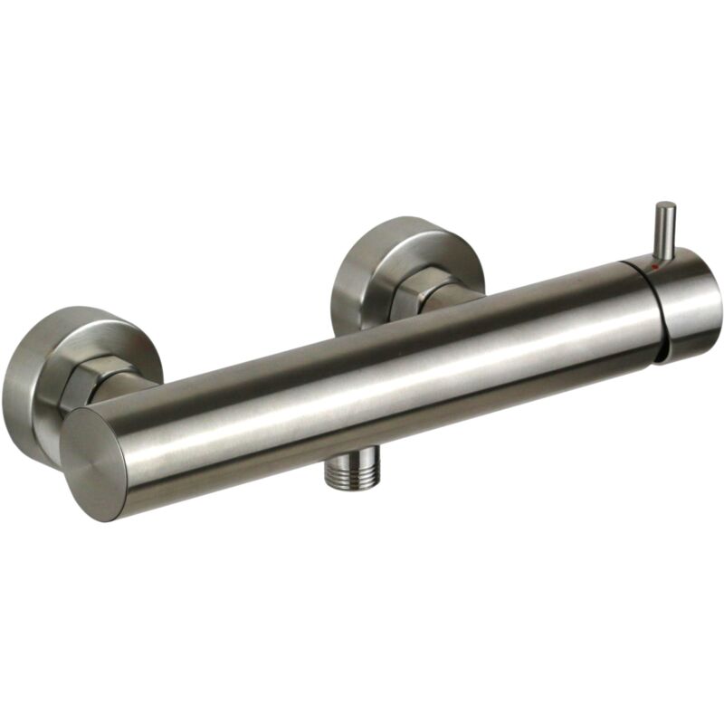 Mitigeur de douche extérieur modèle rond en acier aisi 316 Pollini Jessy Steel MXEDMC16CAS Acier inoxydable