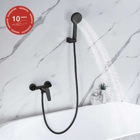 Mitigeur de douche mécanique avec douchette SKY BATH noir mat série NATURE