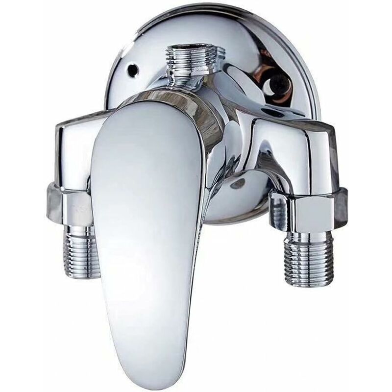 Mitigeur de douche mural en laiton à levier unique pour salle de bain eau froide et chaude, chromé