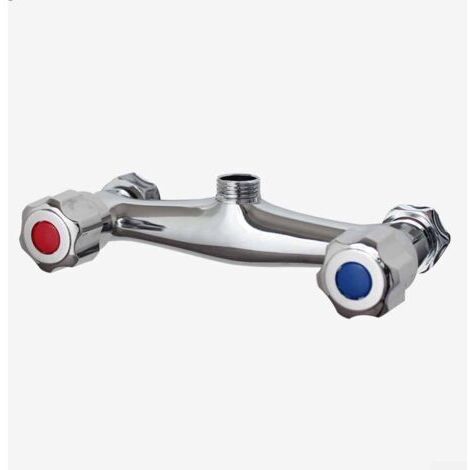 Mitigeur de douche mural, robinet double sortie en laiton chromé, mitigeur thermostatique pour barre de douche, robinet double commande