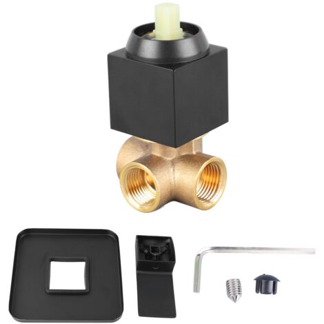 Mitigeur de Douche Noir Moderne, Montage Mural, Kit Brut dissimulé pour Baignoire de Salle de Bain, Robinet en Cuivre avec Fonction Unique carré 3 Voies