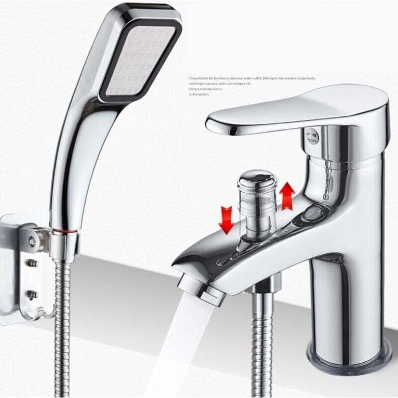 Mitigeur de douche Robinet de douche robinet monotrou à double usage chaud et froid Alliage,Robinet de bassin chaud et froid avec douche douche