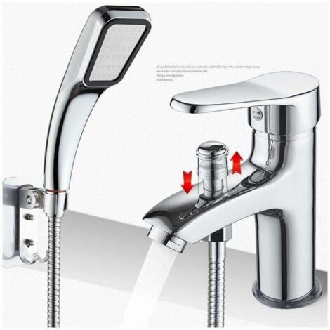 Mitigeur de douche Robinet de douche robinet monotrou à double usage chaud et froid Alliage，Robinet de bassin chaud et froid avec douche douche douche douche double usage single hole valve de mélange