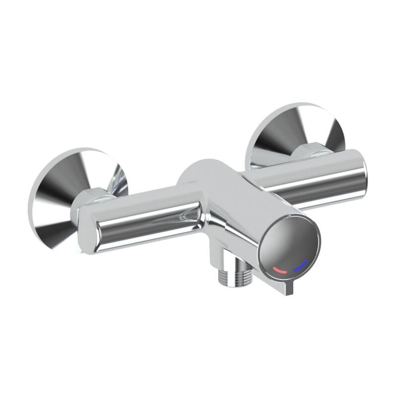 Idral - Mitigeur de douche temporisé 15 sec avec bouton anti-blocage minimal Série 08537F Chromé - Laiton