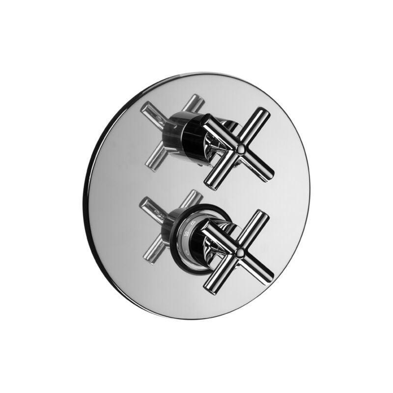Paffoni - Série Quattro mitigeur thermostatique de douche encastré QTV019CR Chromé - Laiton