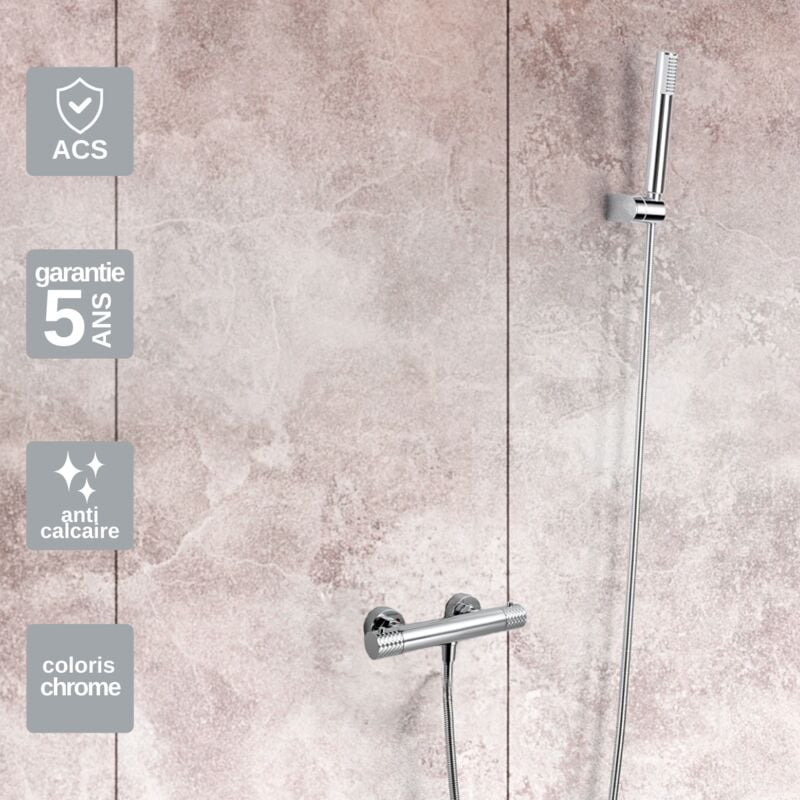 Mitigeur de Douche Thermostatique anti-calcaire Chrome imex genova BDG053-5