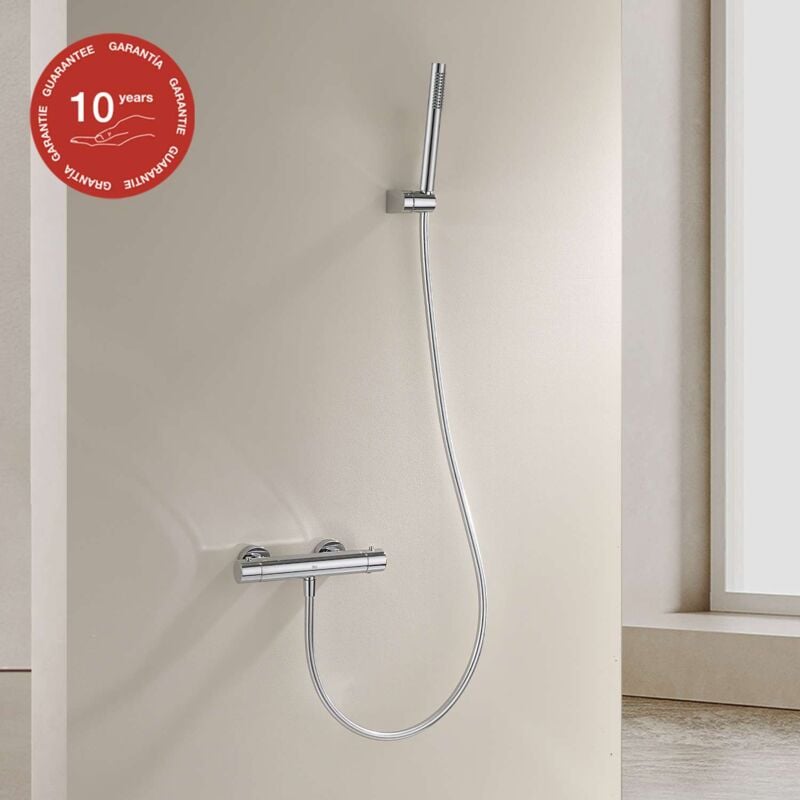 Mitigeur de douche thermostatique avec douchette sky bath chromé Inox S304 série supreme