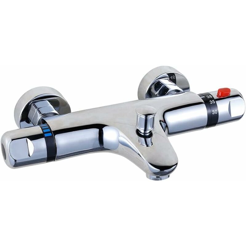 Gojoy - Mitigeur de Douche Thermostatique de Salle de Bains Montage Mural Robinet de Douche a Eau Chaude et Froide Vanne de Contrôle de Température