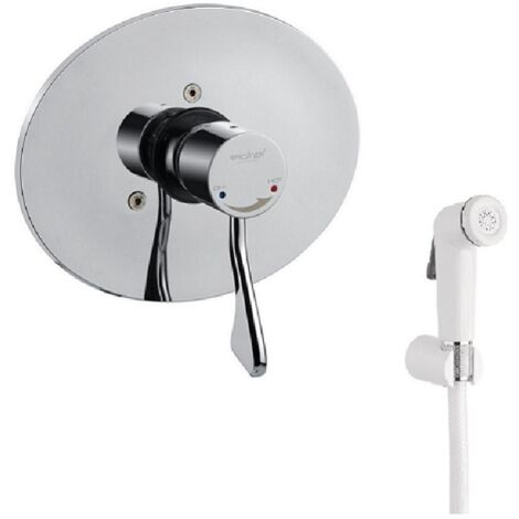 Mitigeur de douche thermostatique progressif encastré avec levier clinique et douchette à main - Idral